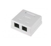 Розетка компьютерная внешняя 2-порта, UTP RJ-45 (8P8C), CAT 5e