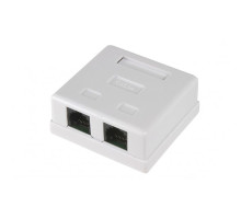Розетка компьютерная внешняя 2-порта, UTP RJ-45 (8P8C), CAT 5e