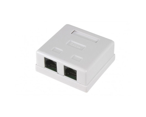 Розетка компьютерная внешняя 2-порта, UTP RJ-45 (8P8C), CAT 5e