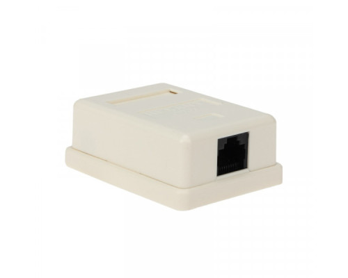 Розетка компьютерная внешняя 1-порт, UTP RJ-45 (8P8C), CAT 5e