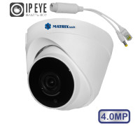 Купольная IP-камера MATRIXtech MT-DP4.0IP20G-M + микрофон + PoE сплиттер (2,8mm)