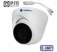 Купольная IP-камера MATRIXtech MT-DP5.0IP20SG PoE сплиттер audio (2,8mm)