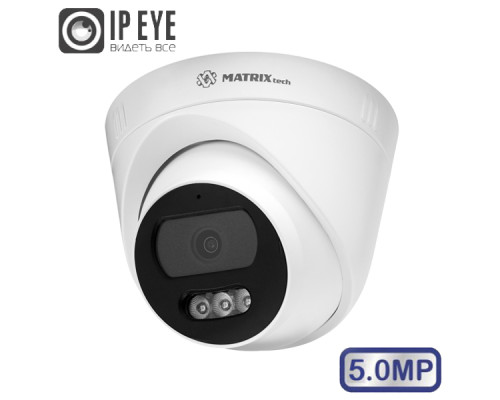 Купольная IP-камера MATRIXtech MT-DP5.0IP20SGK-M E-PoE (2,8mm) + микрофон