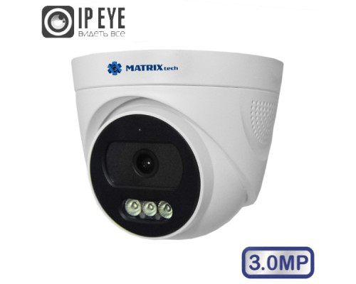 Купольная IP-камера MATRIXtech MT-DP3.0IP20MGK-M PoE (2,8mm) + микрофон